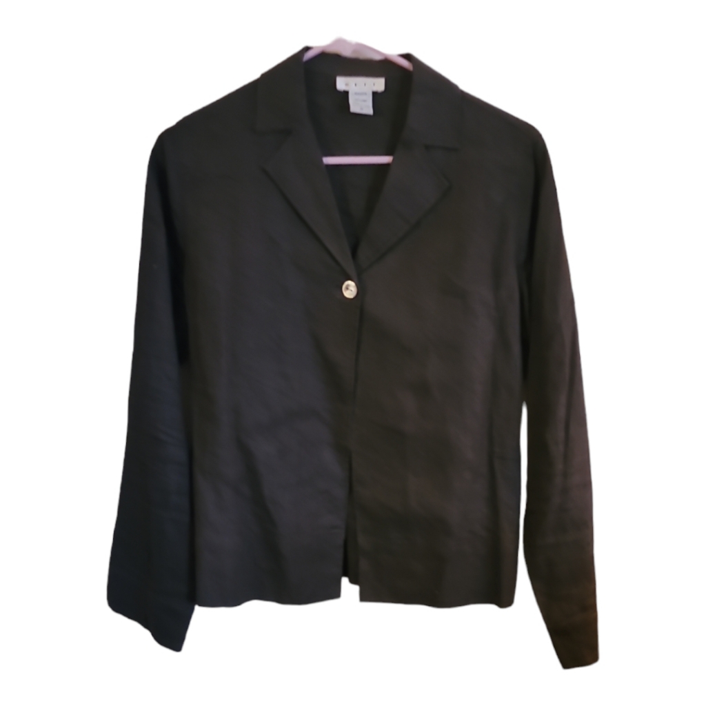 Vintage 90's Linen Brown Jacket. Classic Look